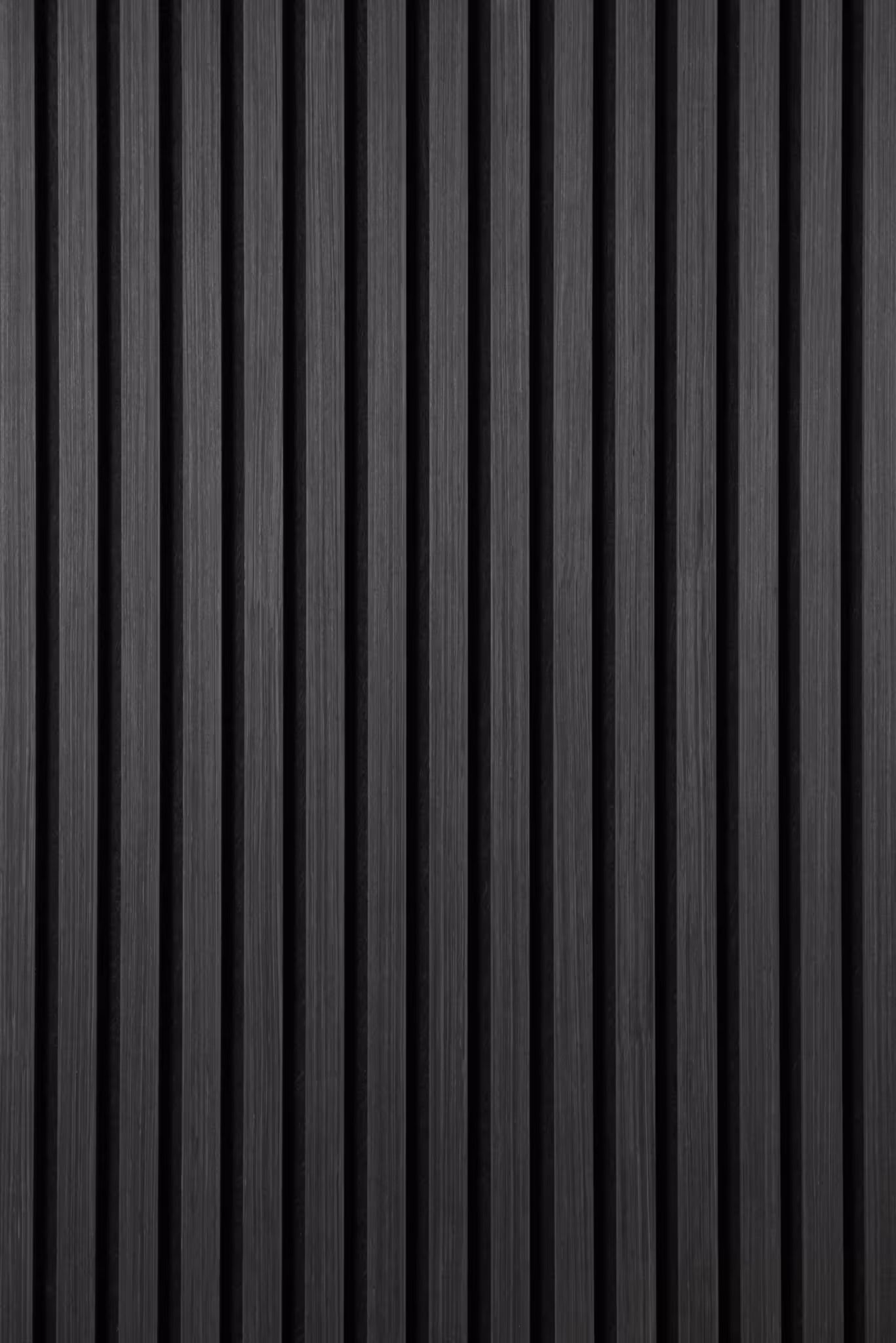 Acoustic Slatted Wall Panel 2400mm x 600mm - Black x 1 panel