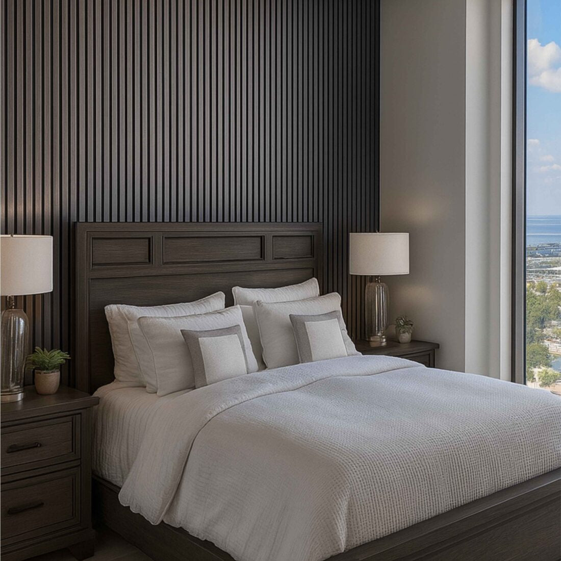 Acoustic Slatted Wall Panel 240 x 60cm - Light Grey x 1 panel