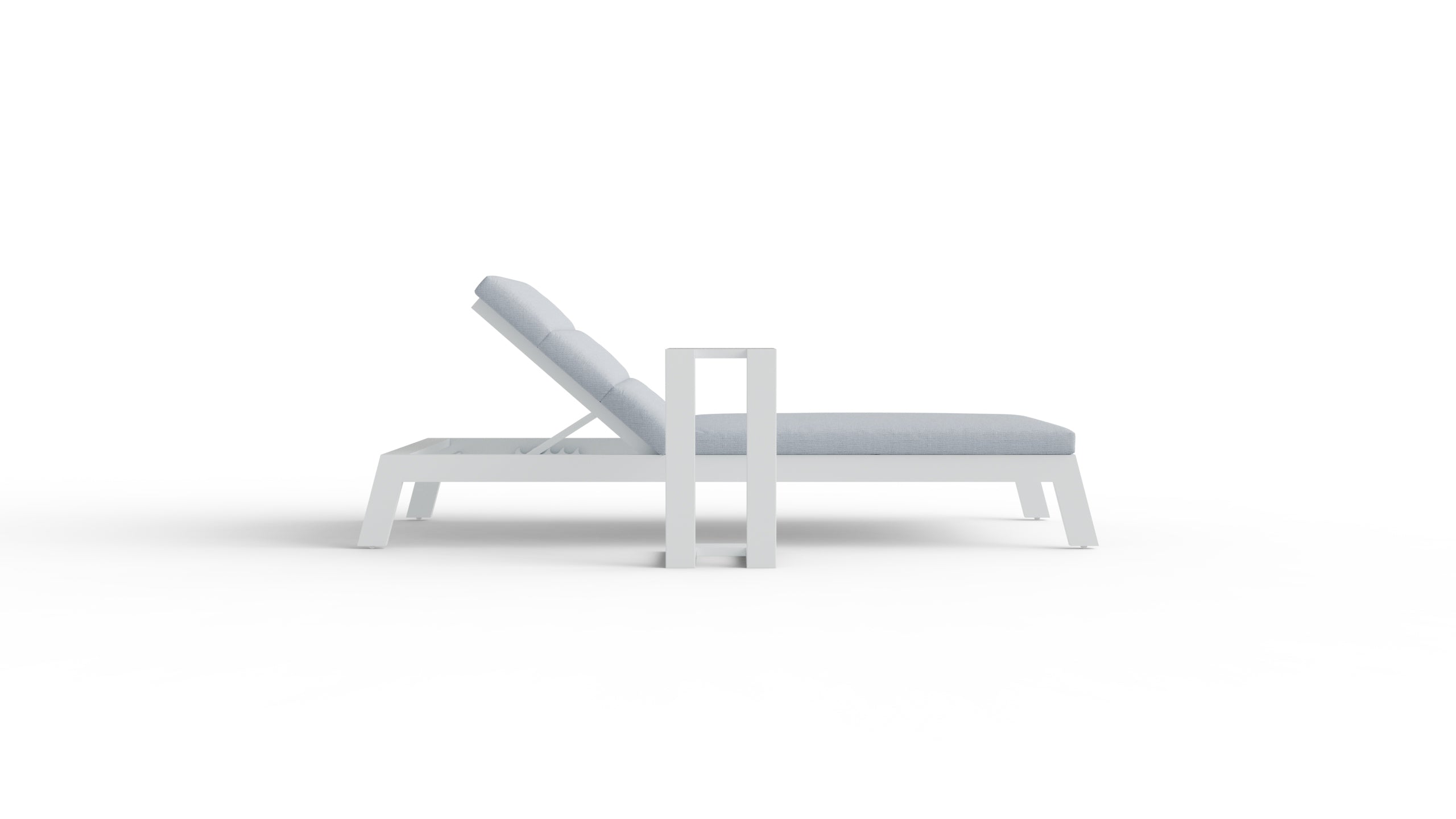 The Prestbury Premium Aluminium Sun Lounger with Side Table – Charcoal Black & Slate Grey