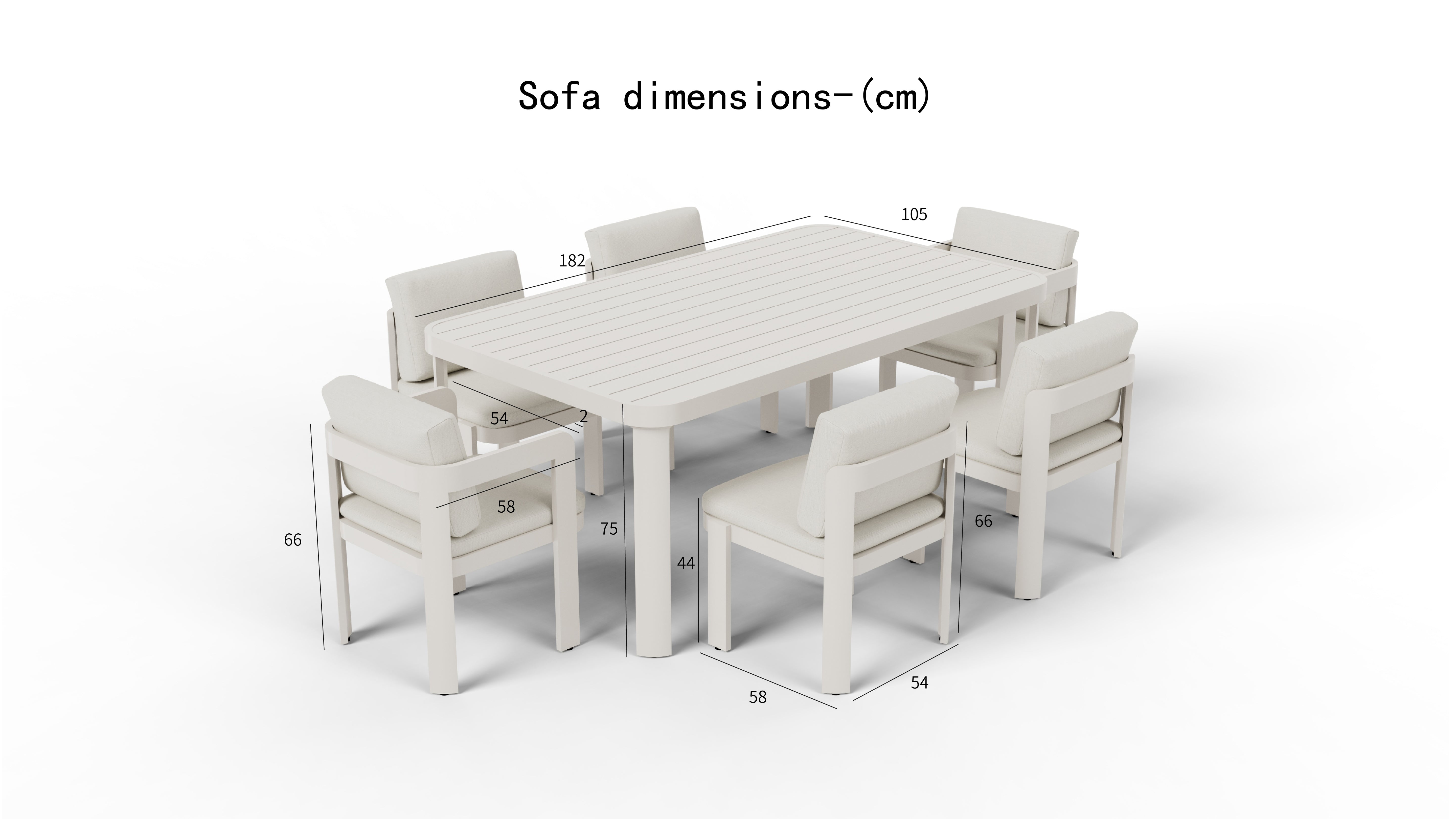 The Hale Premium 6-Seater Aluminium Dining Set – Architectural Taupe