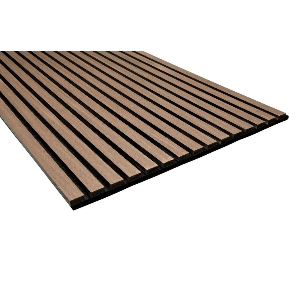 3m x 60cm | Acoustic Slat Wall Panels | Walnut | Premium Wood Veneer