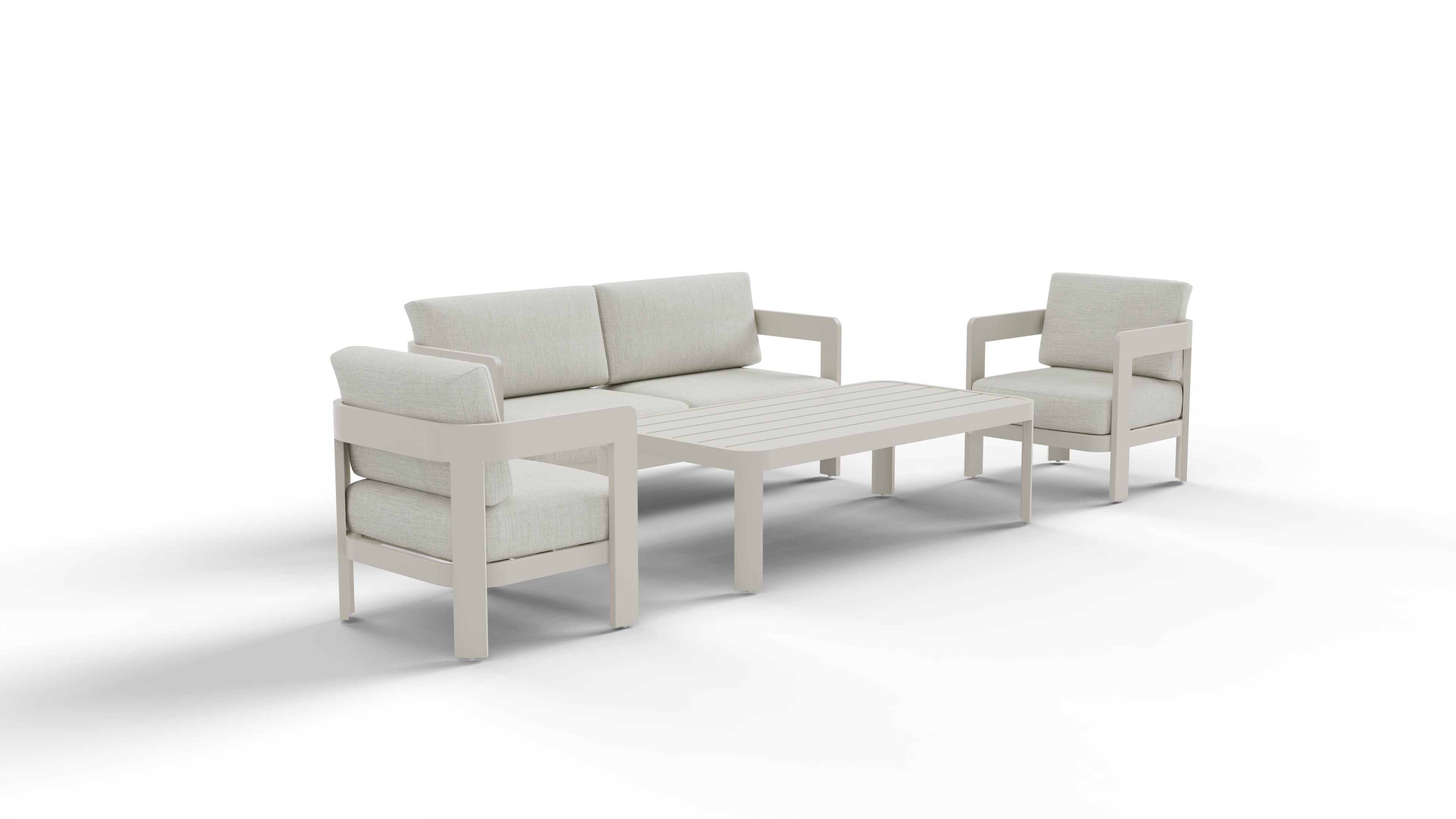The Bowdon Premium 5-Seater Aluminium Lounge Set with Coffee Table – Architectural Taupe
