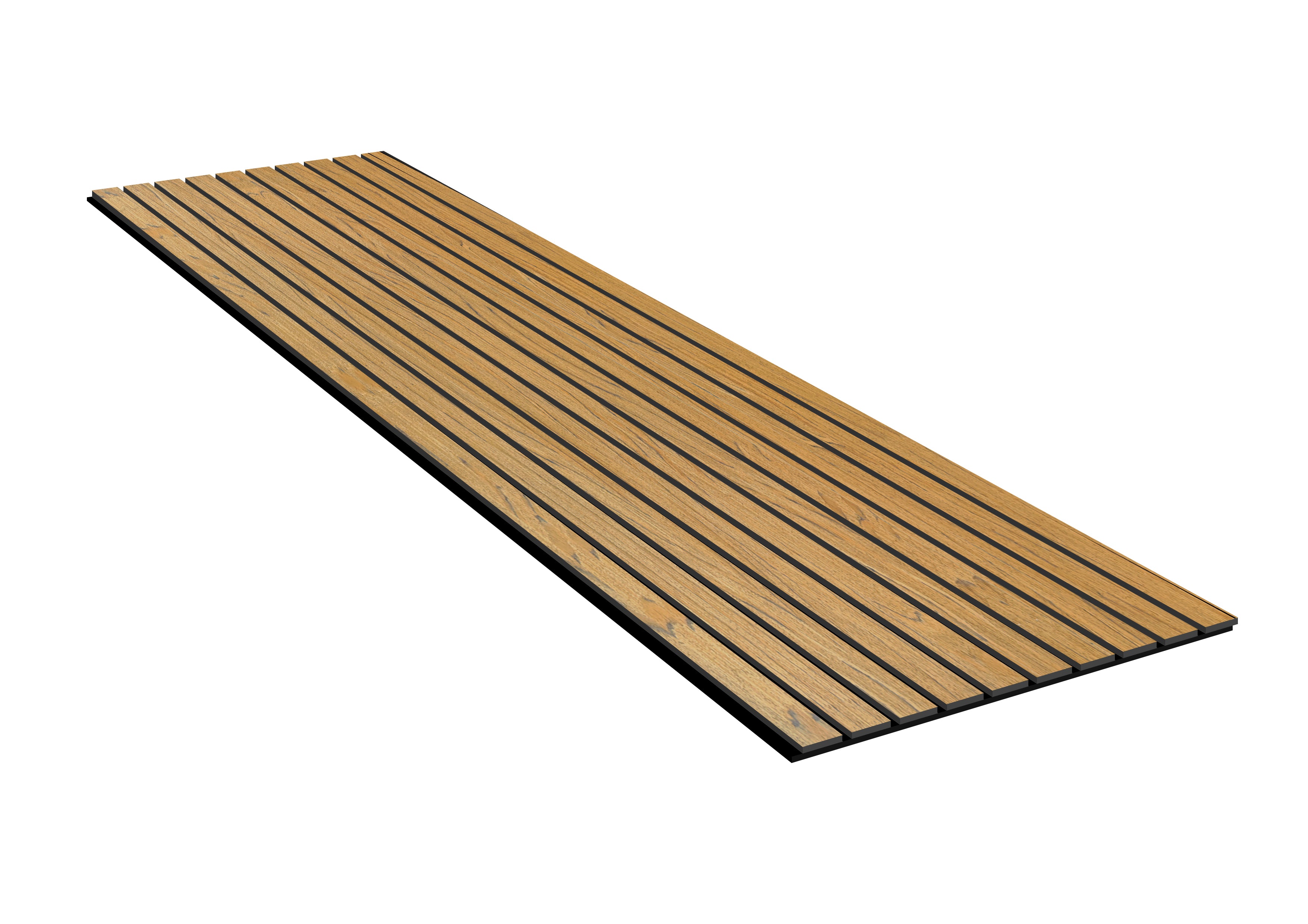 Acoustic Slat Wall Panels | Premium ExtraWide Slats | 240cm x 60cm | Teak