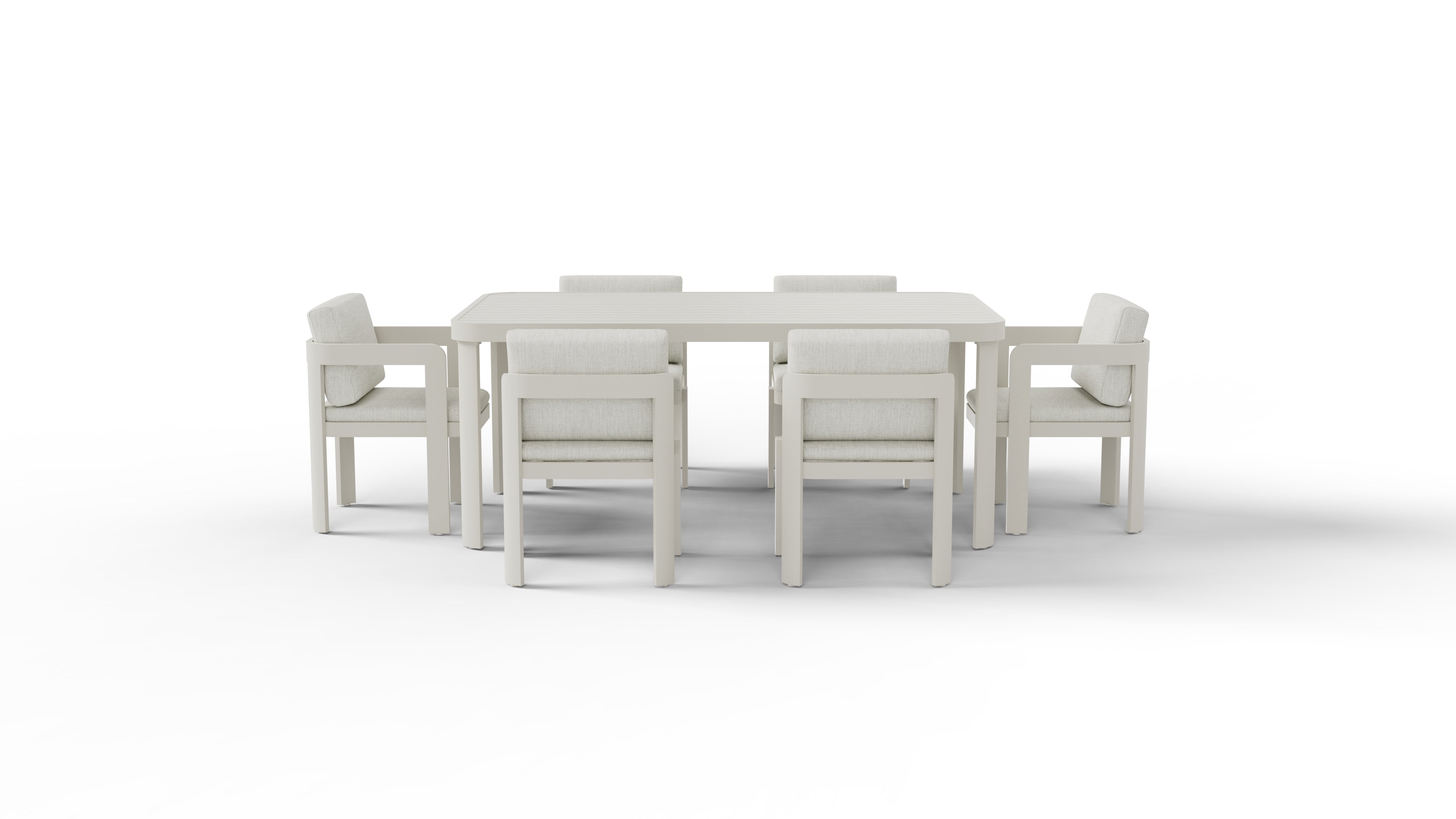 The Hale Premium 6-Seater Aluminium Dining Set – Architectural Taupe