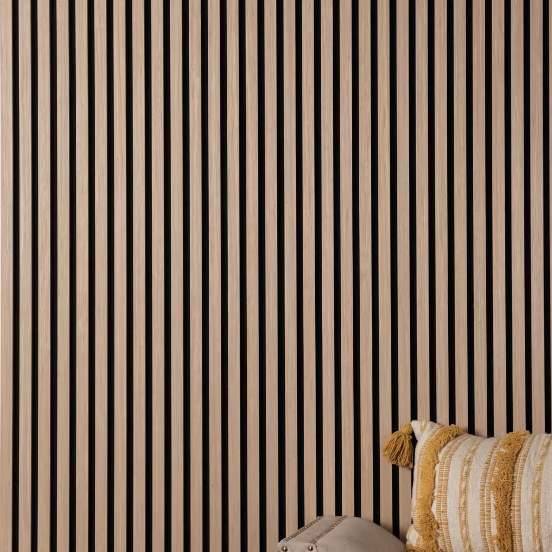 Acoustic Slatted Wall Panel 2400mm x 600mm - Teak/Dark Oak x 1 panel