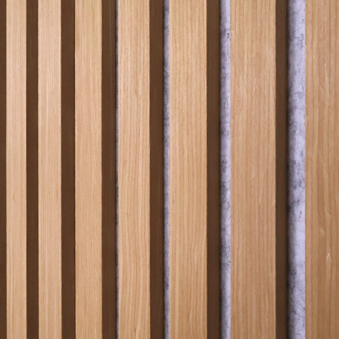 Acoustic Slatted Wall Panel 240 x 60cm - Walnut (Grey Backing) x 1 panel