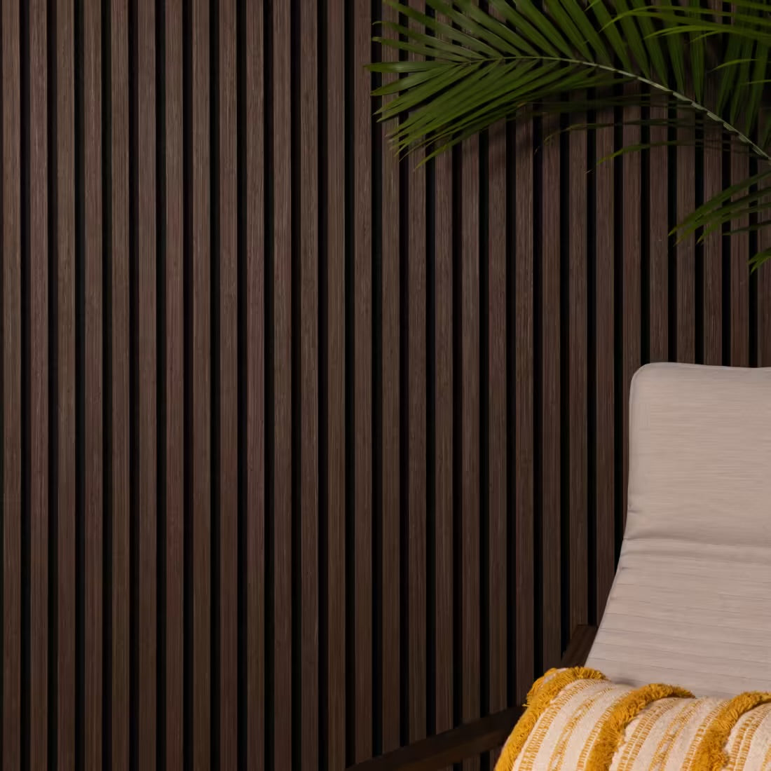 Acoustic Slatted Wall Panel 240 x 60cm - Smoked Oak x 1 panel