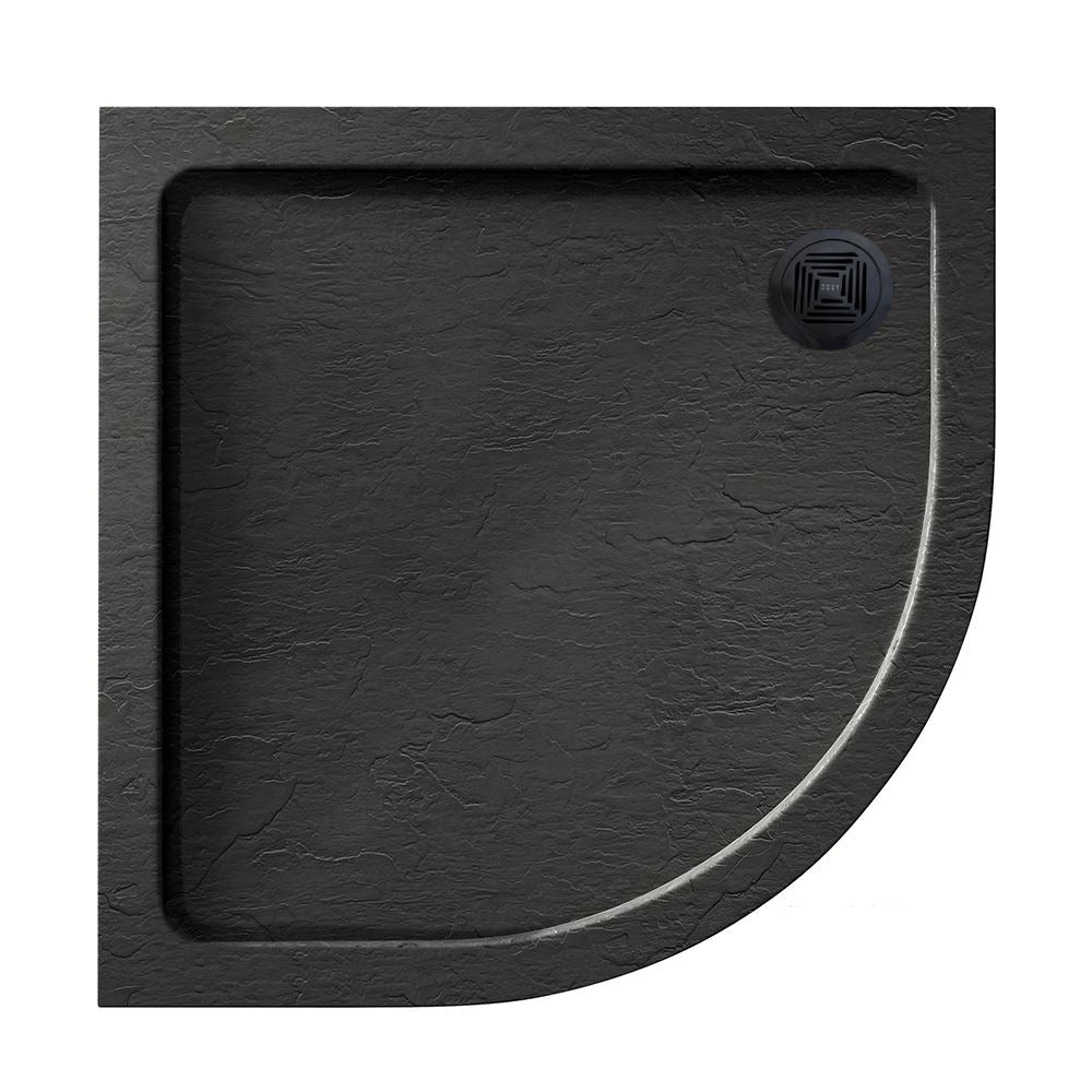 Aquadart Slate Shower Tray 800x800 Quad - Black