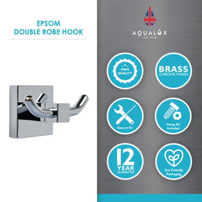 Aqualux Epsom Double Robe Hook 6201031