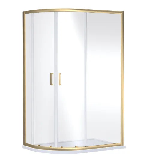 Arley Ralus 6 1200 x 900mm Brushed Brass 2-Door Offset Quadrant Enclosure