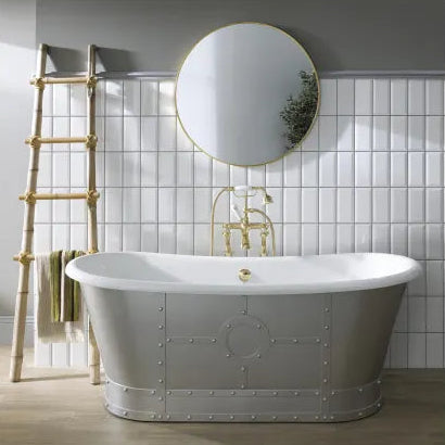 1710mm BC Designs Industrial Boat Bath - Matt Metallic Silver