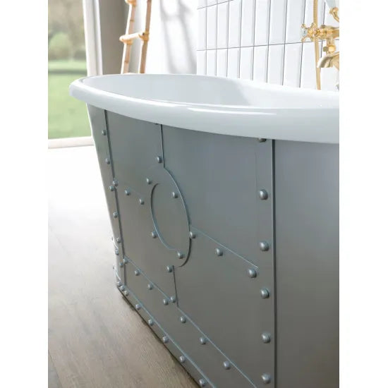 1710mm BC Designs Industrial Boat Bath - Matt Metallic Silver