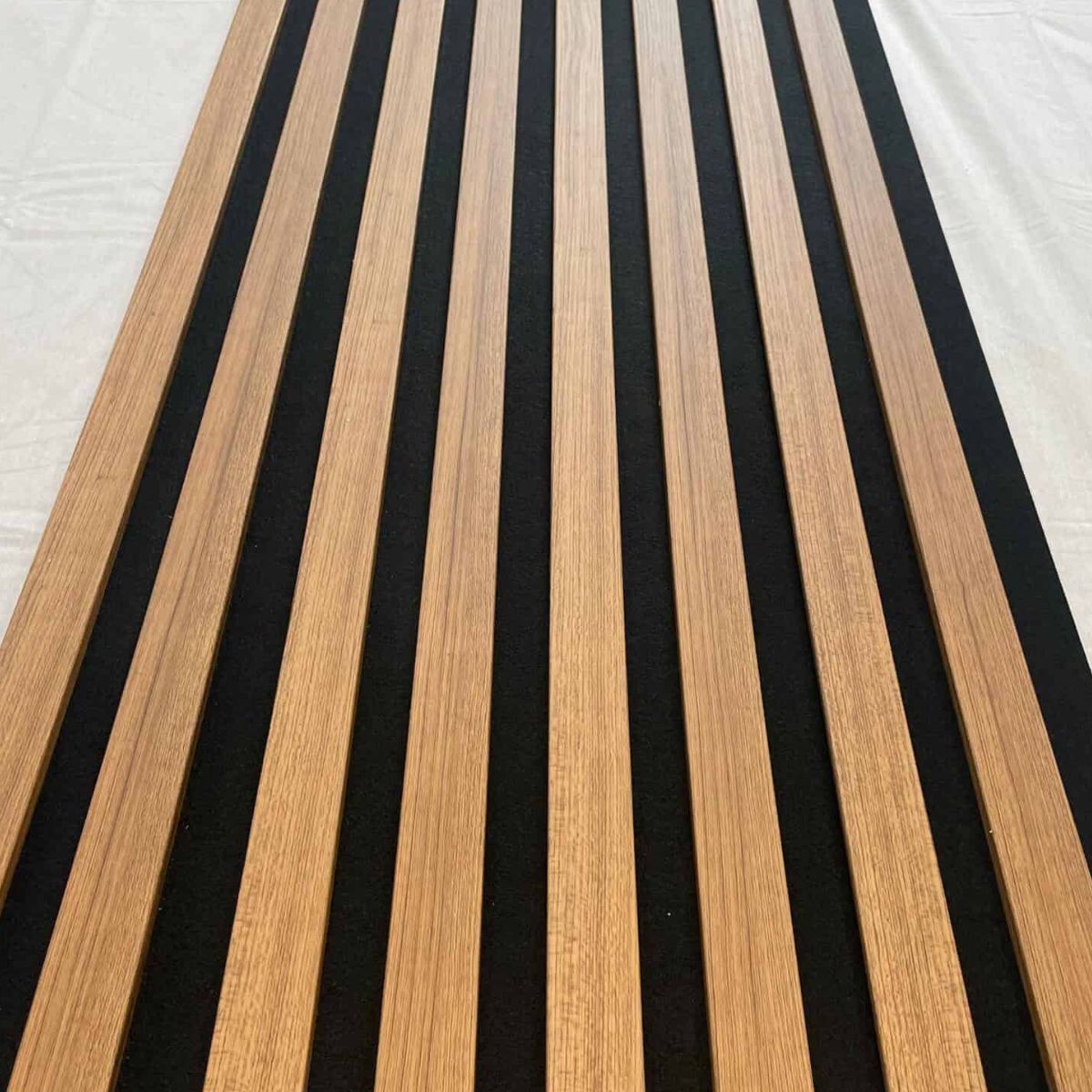 244cm x 60cm MDF Premium Acoustic Wall Panel Teak Oak