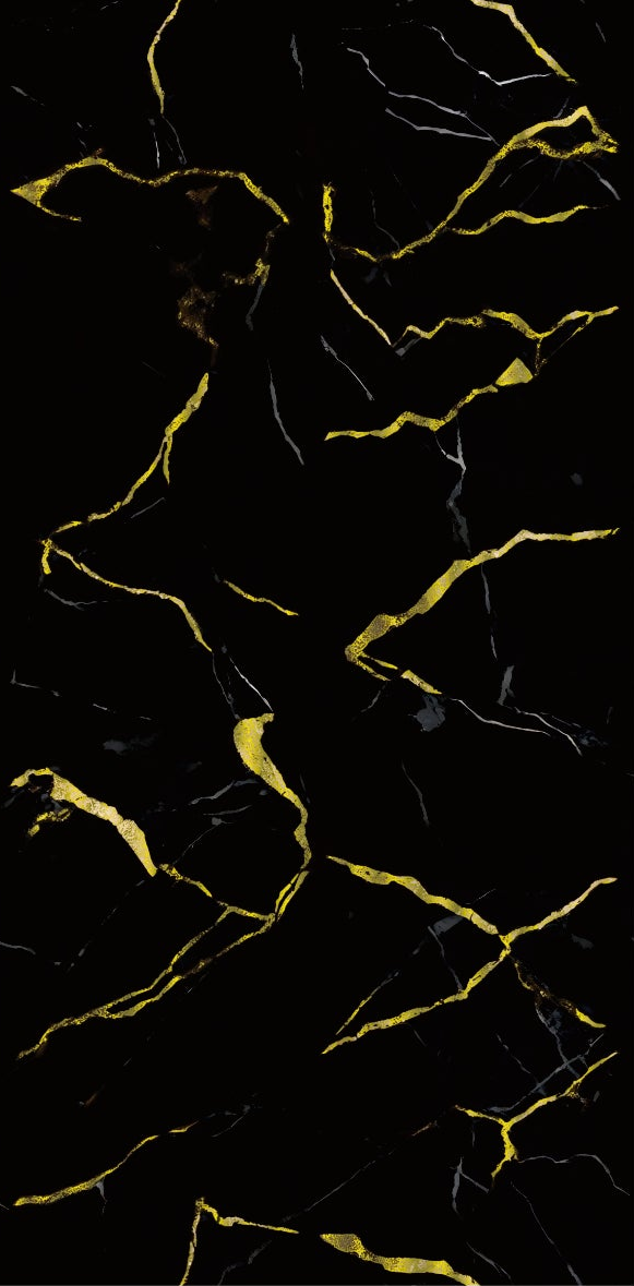 10mm Bathroom Shower Wall Panels | 240cm X 60cm | Black & Gold Marble Effect | 100% Waterproof