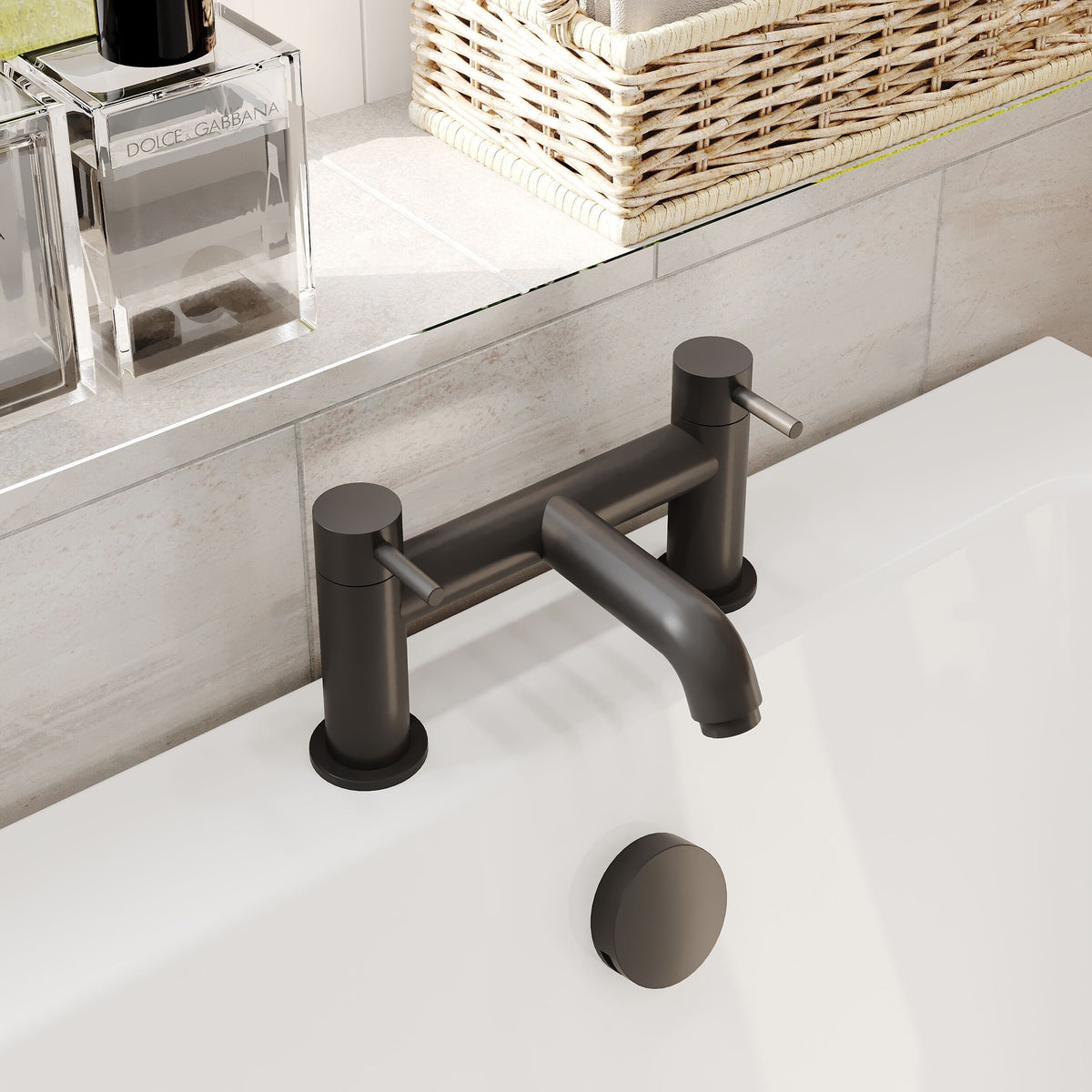 nuie choice Cartegena Matt Black Bath Filler - Lifestyle image