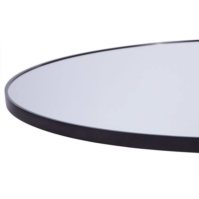 Black Aluminium Alloy Round Wall Mirror | 120cm