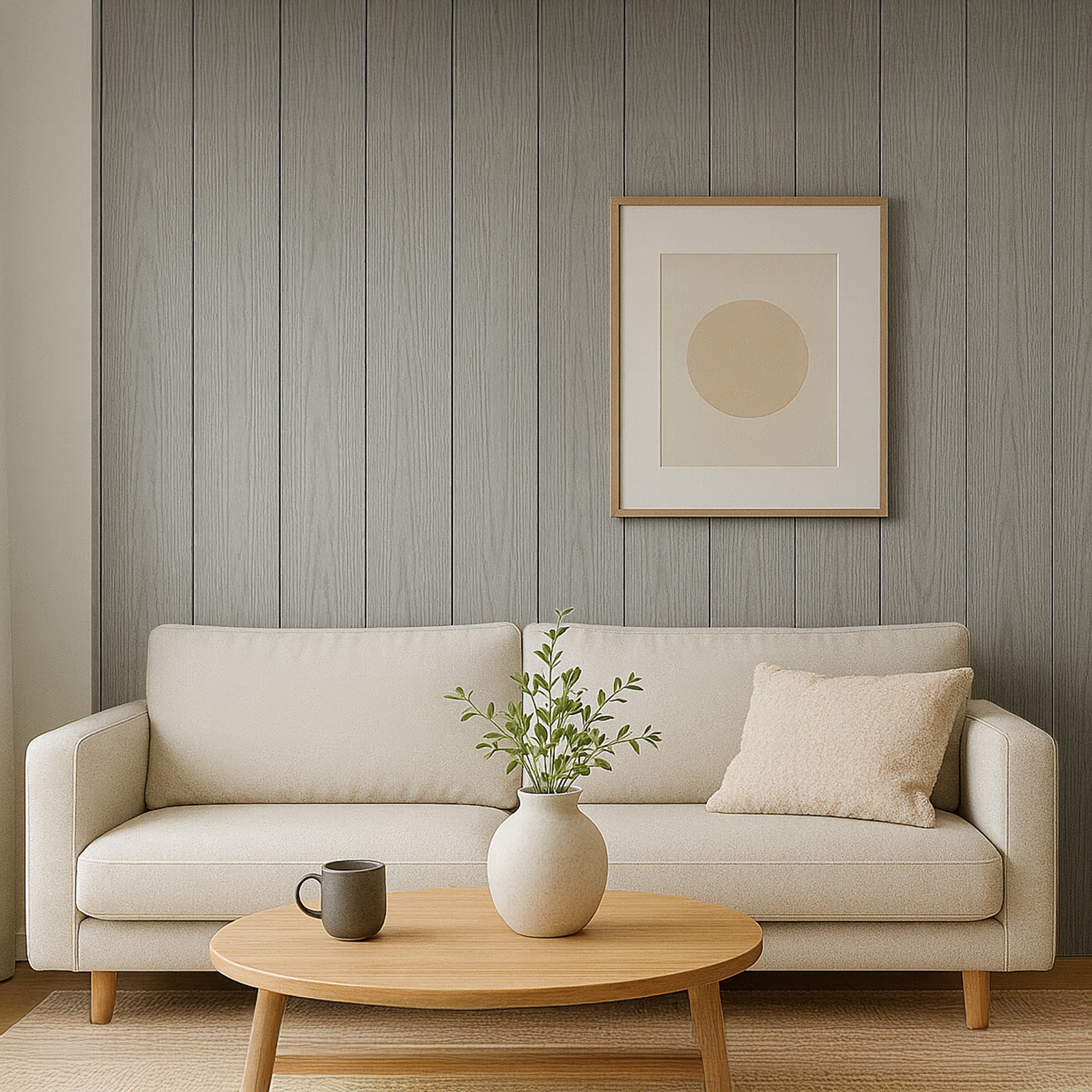 WPC Flat Wall Panels | Indoor | 236cm x 40.5cm | 5 Pack | Ash Grey