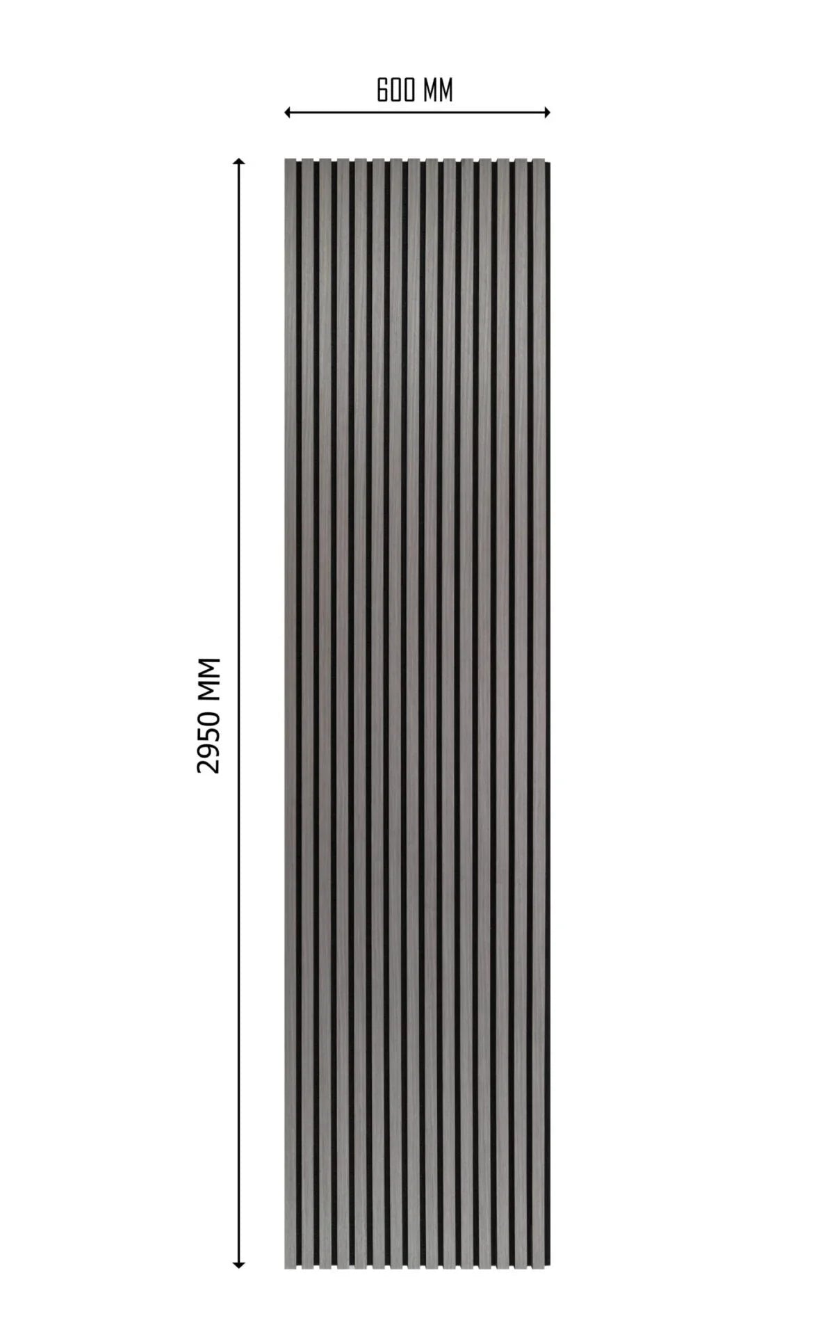 Acoustic Slat Wall Panels | Pack Of 2 | 295cm x 60cm | Grey Oak