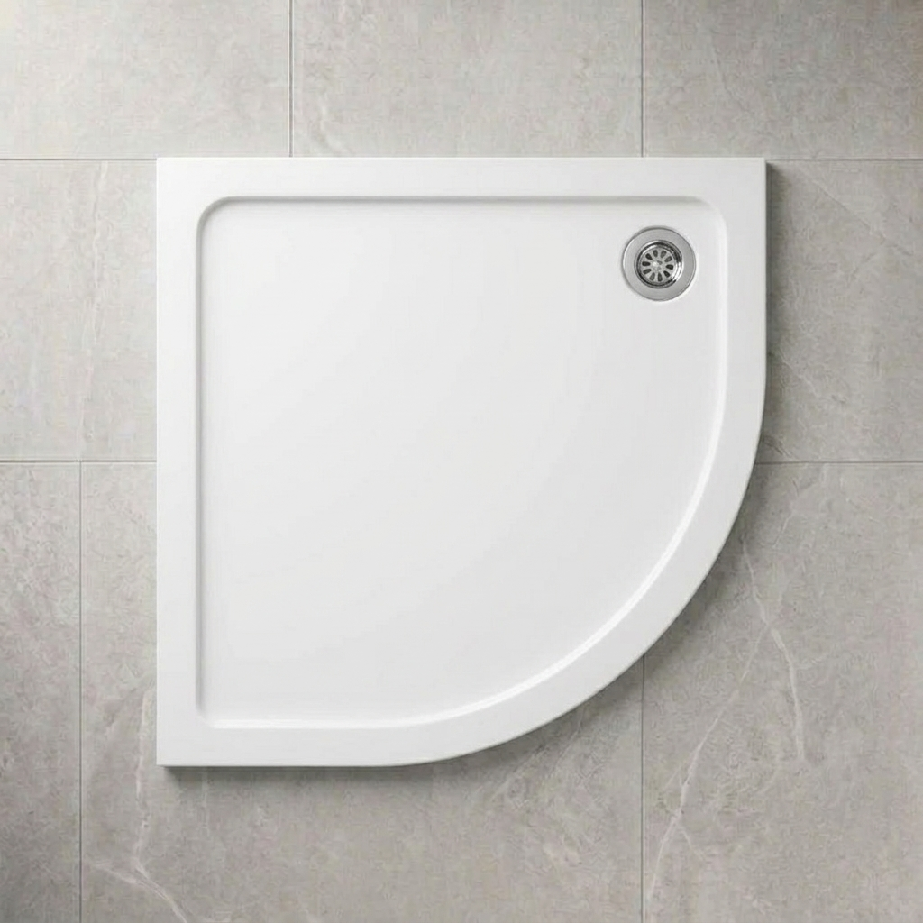 Hydro45 Stone Resin 1000mm x 1000mm Quadrant Shower Tray White