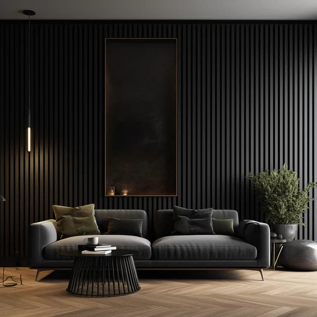 Acoustic Slat Wall Panels | Pack Of 2 | 295cm x 60cm | Black Oak
