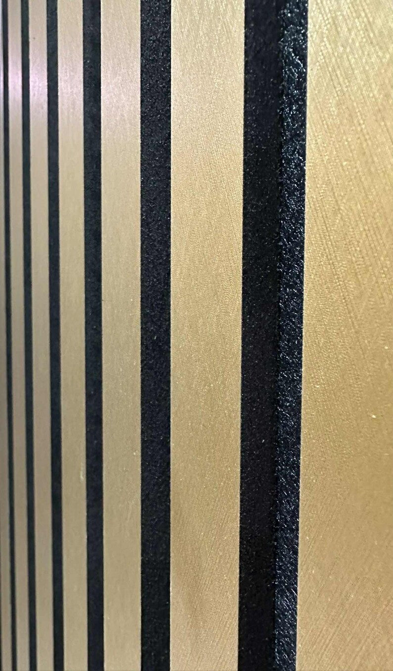 Acoustic Slatted Wall Panel 240 x 60cm - Matte Gold x 1 panel