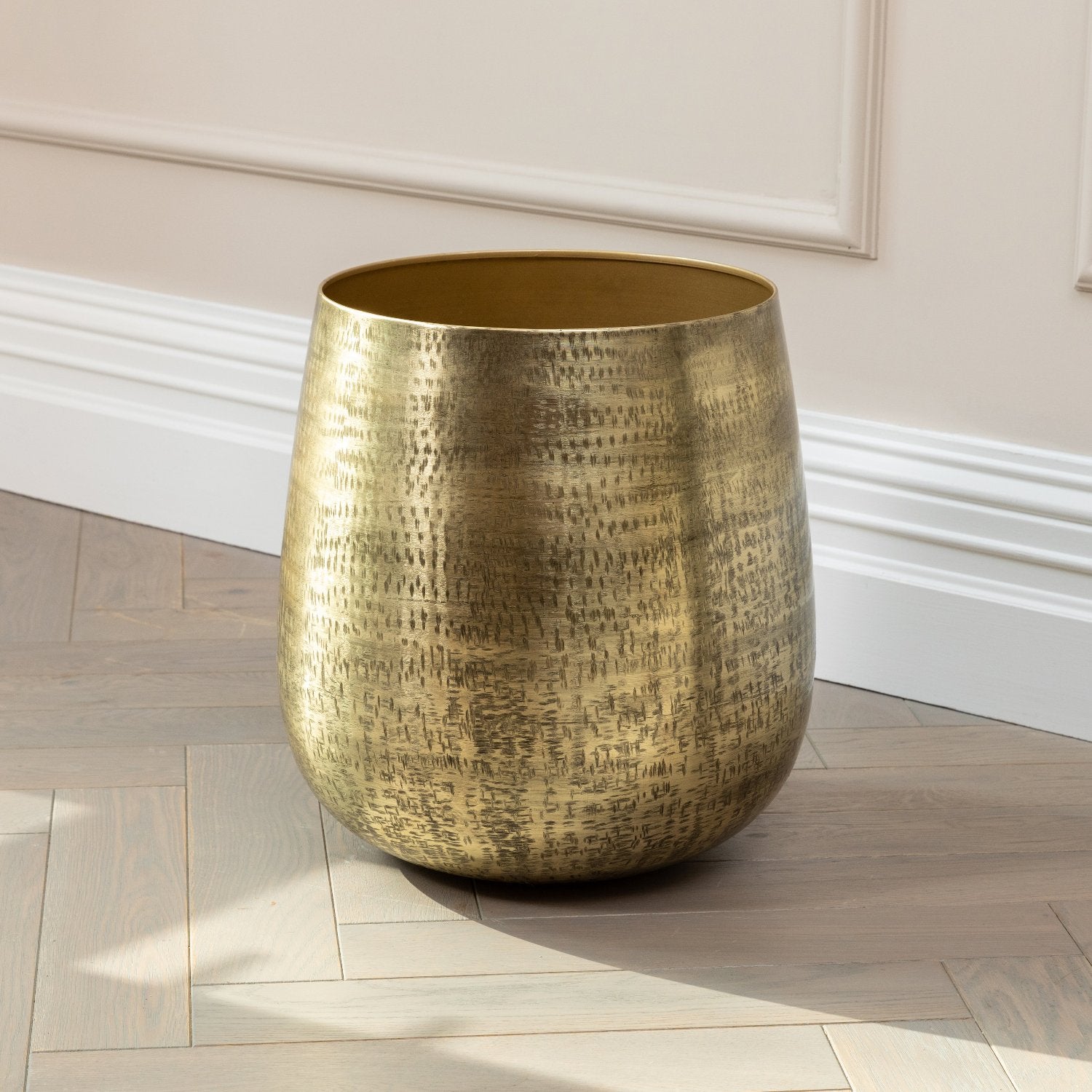 Artificial Eucalyptus Tree UV/IFV In Gold Metal Planter