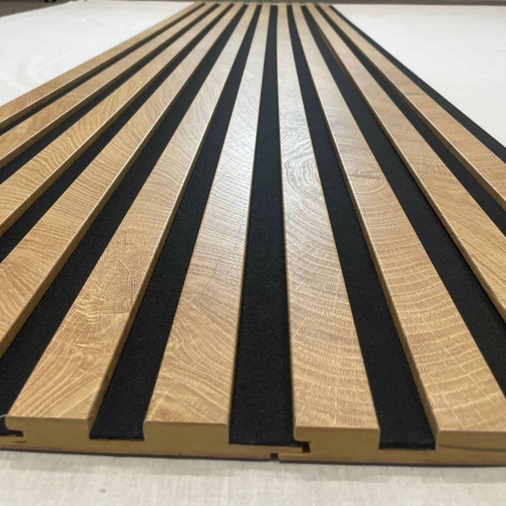 244cm x 60cm MDF Premium Acoustic Wall Panel Light Oak
