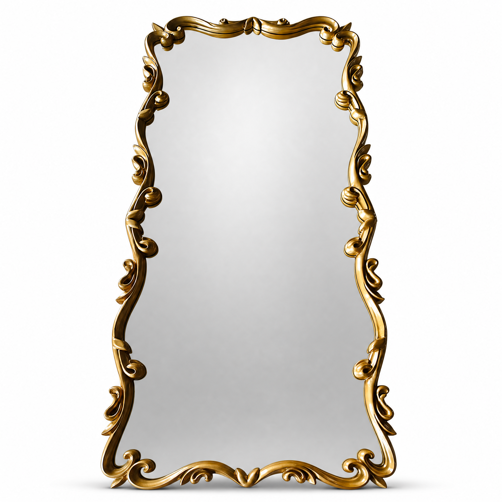 Gold French Style Decorative Full-Length Hand-Carved Solid Wood Mirror | 80cm x 180cm
