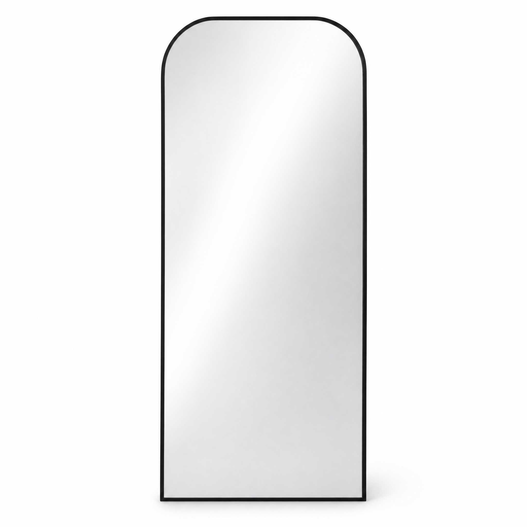 Black Wrought Iron Smooth Arc Full-Length Floor Mirror | 100cm x 200cm
