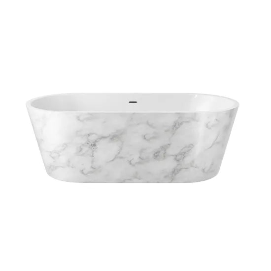 Elementa Blair 1800mm x 820mm White Marble Freestanding Bath