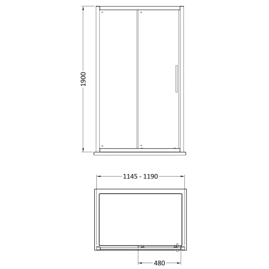 Vodas 8 Framed 1200mm Sliding Shower Door