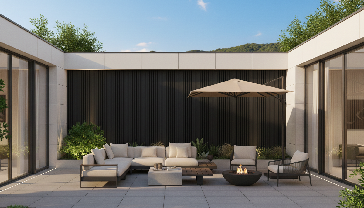 Outdoor Slat Wall Panels | Premium Composite Technology | 235cm x 152mm | Black