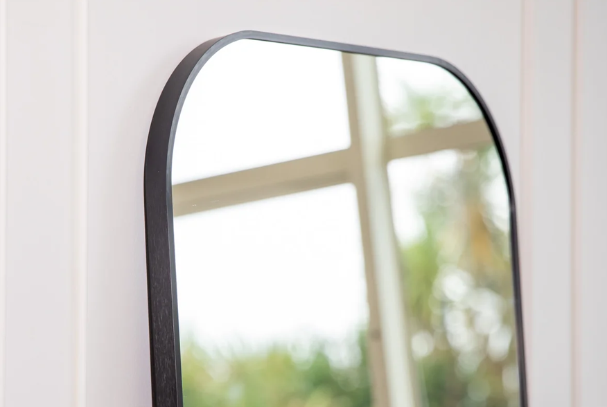 Black Wrought Iron Smooth Arc Full-Length Floor Mirror | 100cm x 200cm