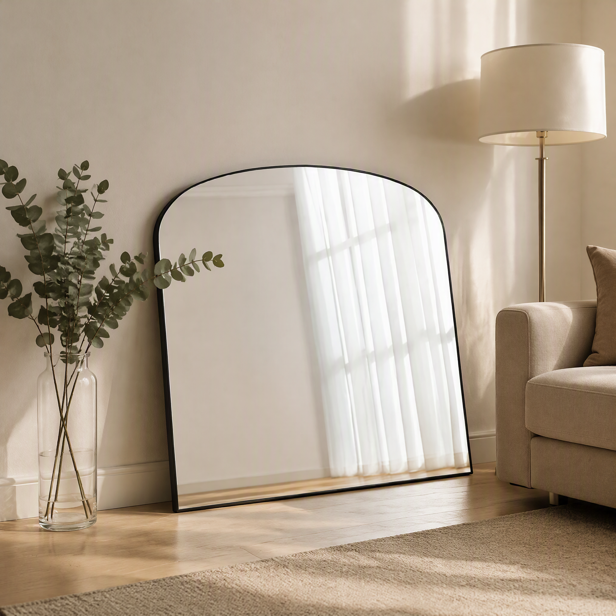 Black Aluminium Alloy Wide Arch Mirror | 120cm x 90cm