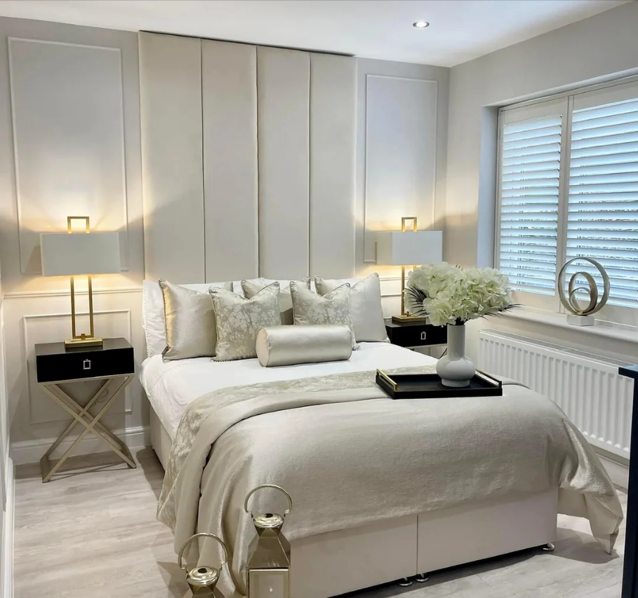 The Lux© Dove Panel Luxury Fabric Wall Panelling