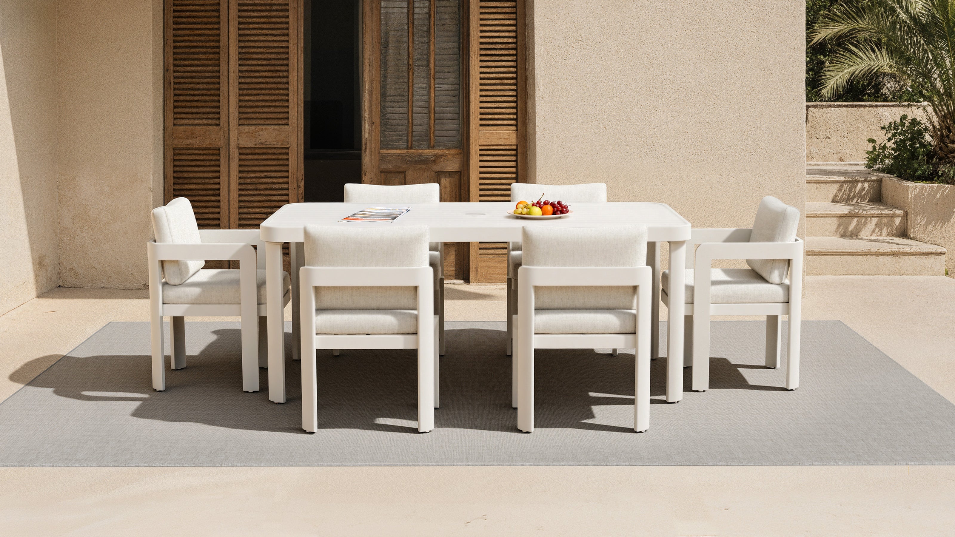 The Hale Premium 6-Seater Aluminium Dining Set – Architectural Taupe