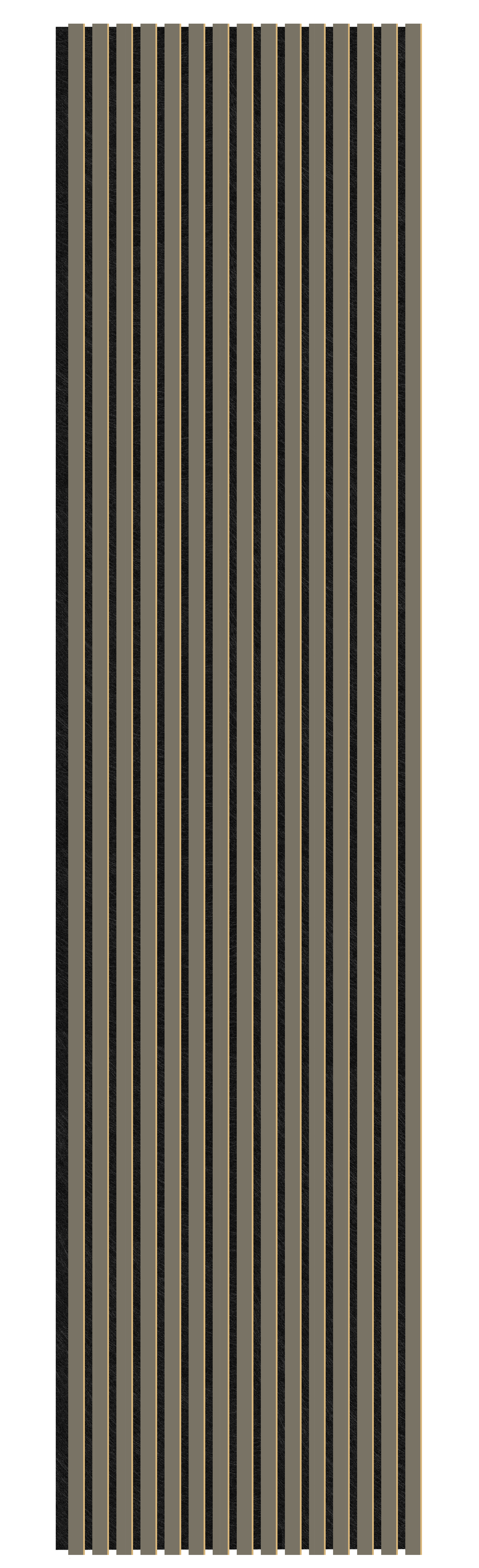 Acoustic Slatted Wall Panel 240 x 60cm - Slimline Profile - Grey