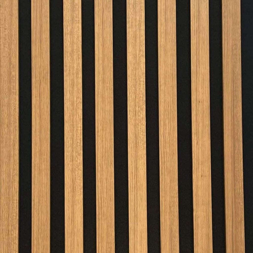 244cm x 60cm MDF Premium Acoustic Wall Panel Teak Oak