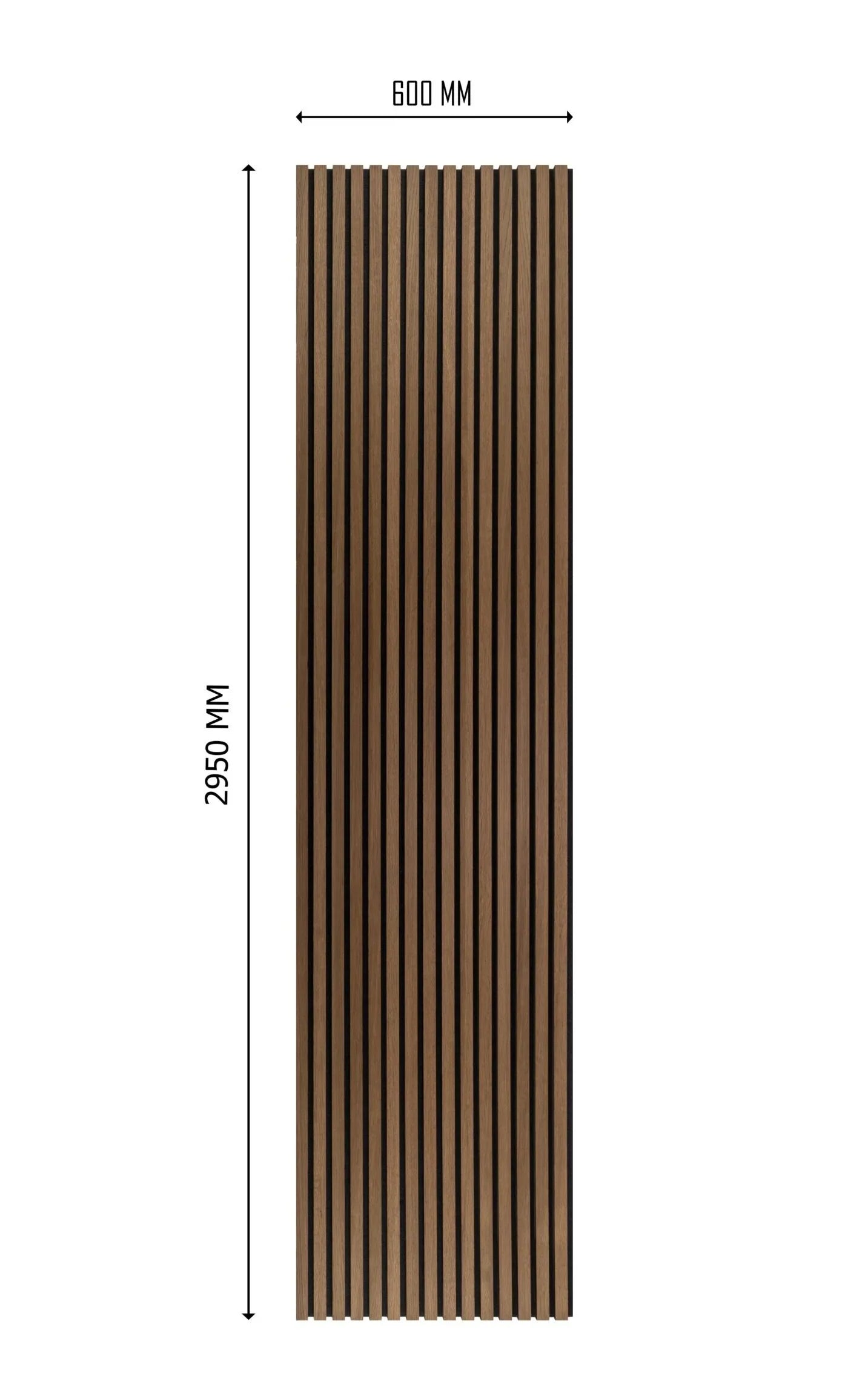 Acoustic Slat Wall Panels | Pack Of 2 | 295cm x 60cm | Walnut