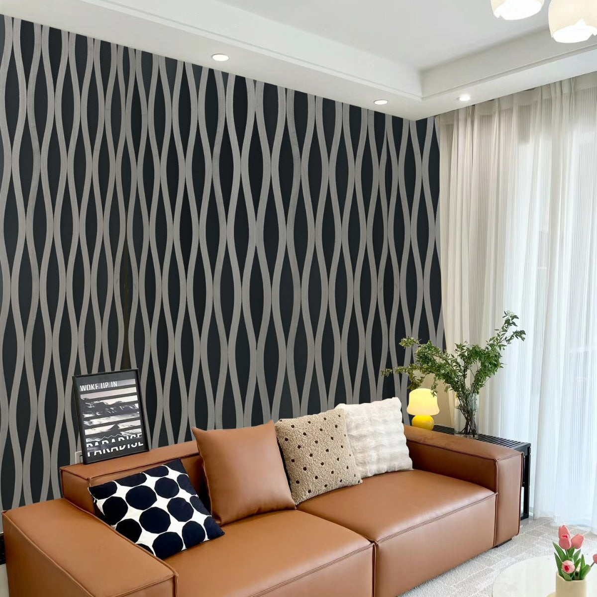 Acoustic Wall Panels |Premium Wave Shape |Pack Of 2 | 240cm x 60cm |Dark Grey