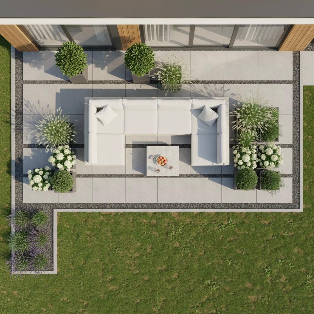 Luxury U-Shaped Rattan Garden Corner Sofa Set with Coffee Table - Grey