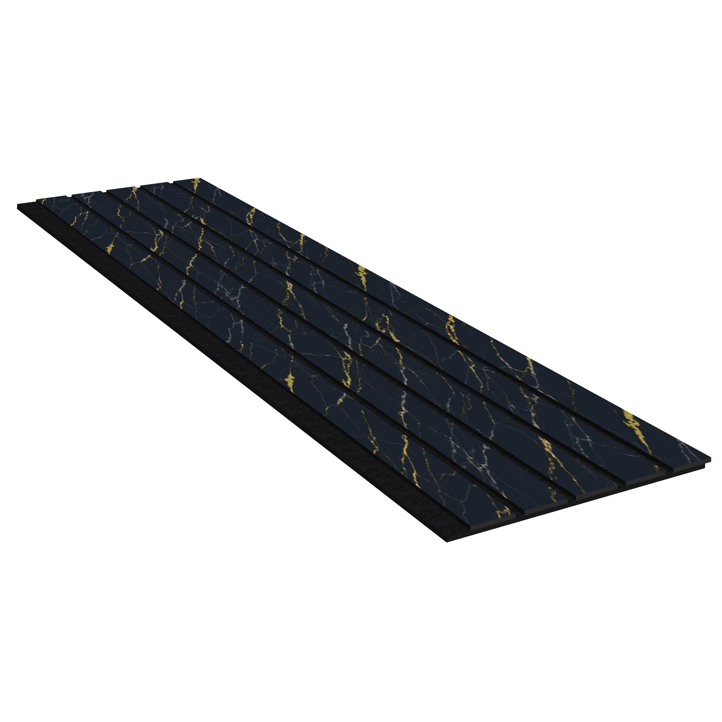 Acoustic Slat Wall Panels | Premium UltraWide Slats | 240cm x 60cm | Black Marble