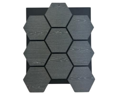 Hexagonal Acoustic Wall Panels | Pack Of 5 | 700mm x 570mm | Dark Grey