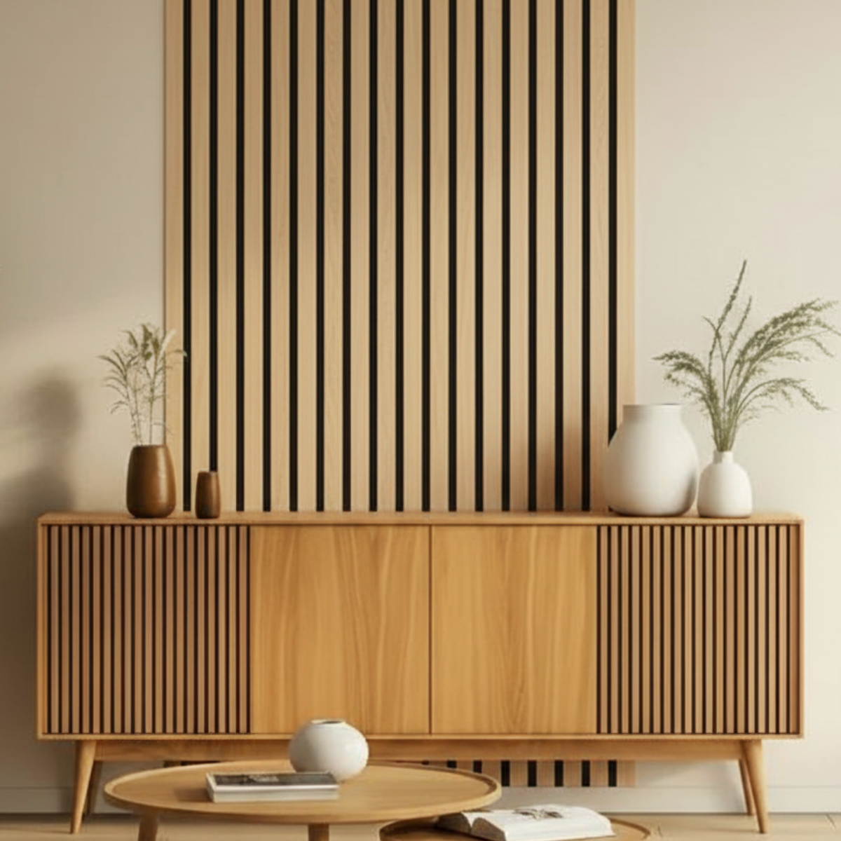 Acoustic Slat Wall Panels | Premium ExtraWide Slats | 240cm x 60cm | Oak