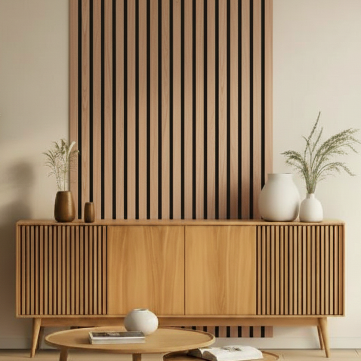 Acoustic Slat Wall Panels | Premium ExtraWide Slats | 240cm x 60cm | Walnut