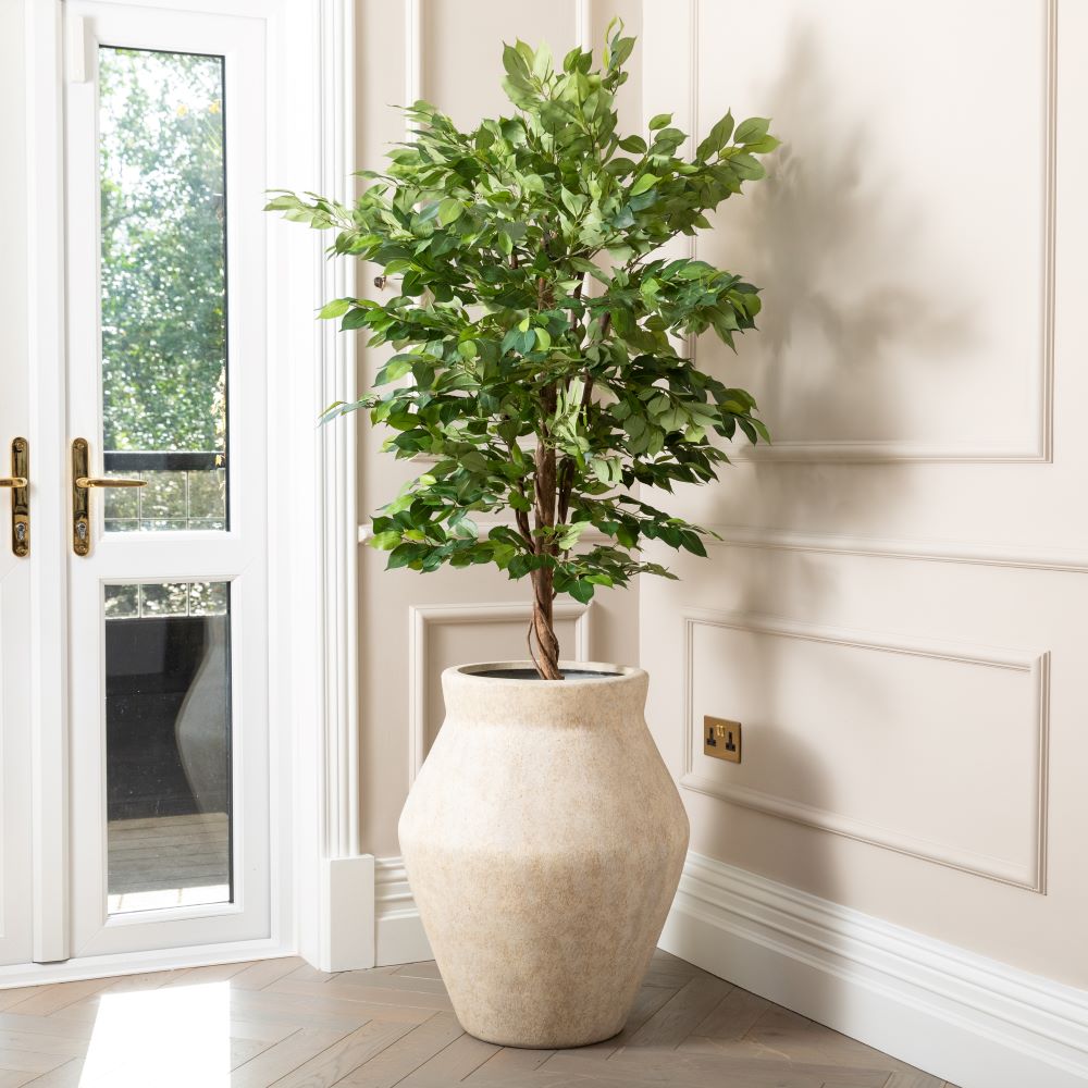 Artificial Ficus Tree UV/IFV in Fleuri Beige Planter