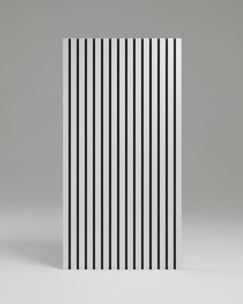 Acoustic Slatted Wall Panel 240 x 60cm - Light metallic grey x 1 panel