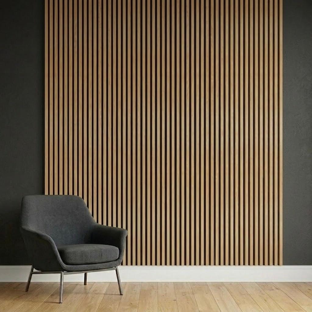 Acoustic Slatted Wall Panel 240 x 60cm - Light Oak x 1 panel