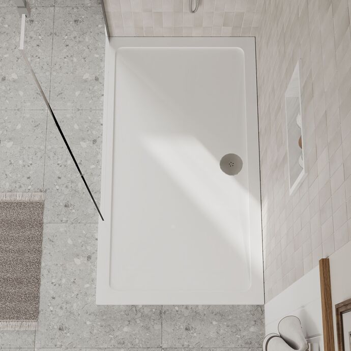 Nuie Pearlstone NTP033 Gloss White rectangular shower tray – manufacturer additional image