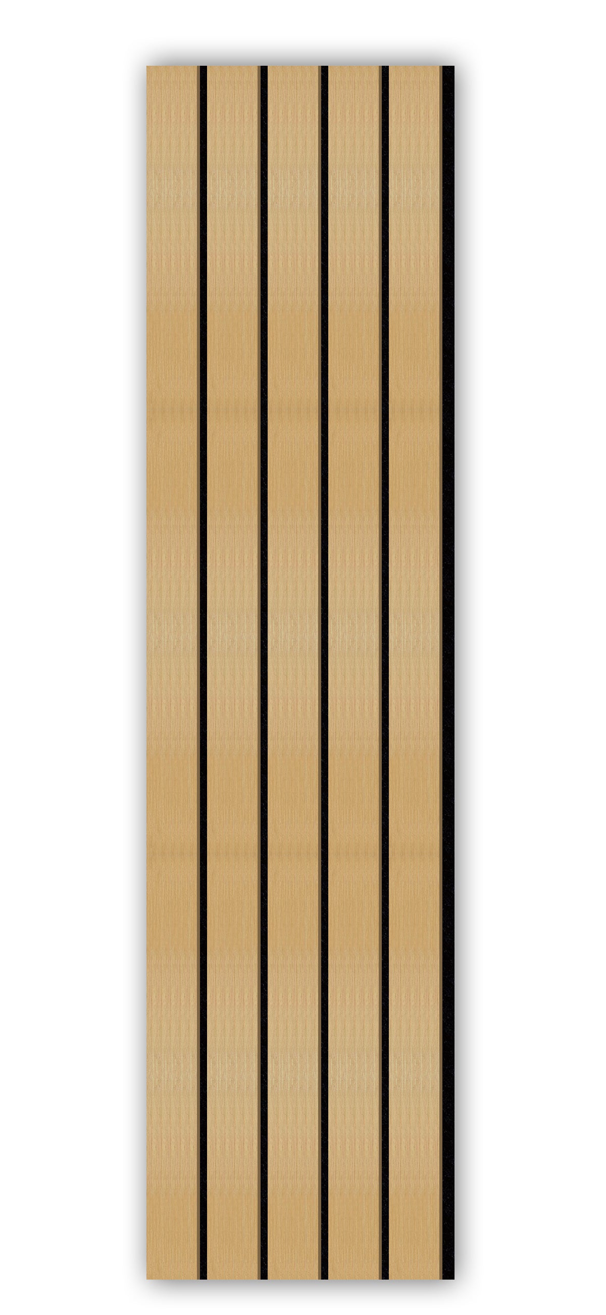 Acoustic Slat Wall Panels | Premium UltraWide Slats | 240cm x 60cm | Light Oak With Black